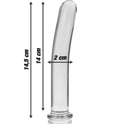 SÉRIE NEBULA DA IBIZA - MODELO 8 DILDO VIDRO BOROSILICADO TRANSPARENTE 14,5 CM -O- 2 CM