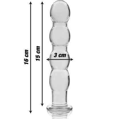 SÉRIE NEBULA DA IBIZA - MODELO 10 DILDO VIDRO BOROSILICADO TRANSPARENTE 16,5 CM -O- 3,5 CM