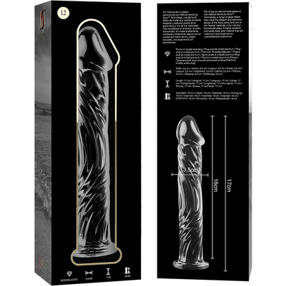 NEBULA SERIE VON IBIZA - MODELL 12 DILDO BOROSILIKATGLAS KLAR 17 CM -O- 3,5 CM