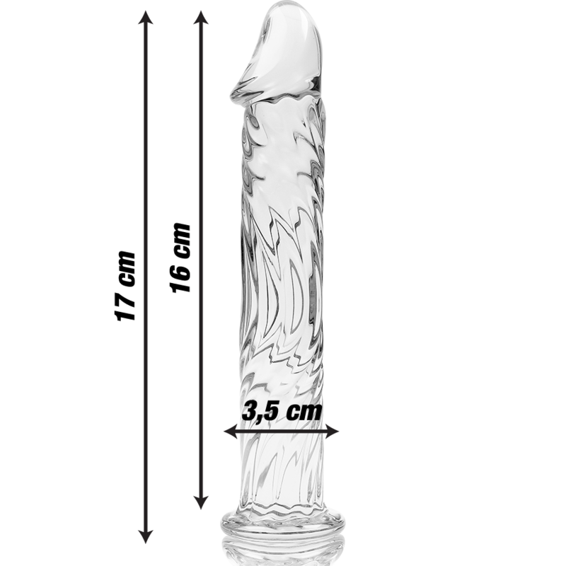 NEBULA SERIE VON IBIZA - MODELL 12 DILDO BOROSILIKATGLAS KLAR 17 CM -O- 3,5 CM
