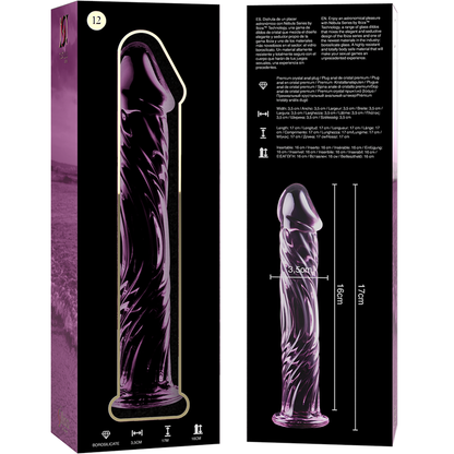 NEBULA SERIE VON IBIZA - MODELL 12 DILDO BOROSILIKATGLAS KLAR 17 CM -O- 3,5 CM