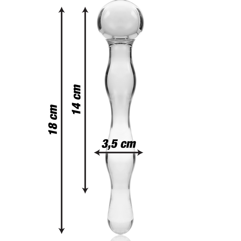 NEBULA SERIE VON IBIZA - MODELL 13 DILDO BOROSILIKATGLAS KLAR 18 CM -O- 3,5 CM