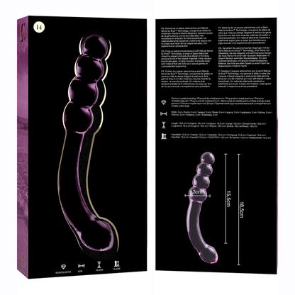 NEBULA SERIE VON IBIZA - MODELL 14 DILDO BOROSILIKATGLAS KLAR 18,5 CM -O- 3 CM
