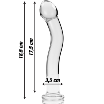 SÉRIE NEBULA DA IBIZA - MODELO 18 DILDO VIDRO BOROSILICADO TRANSPARENTE 18,5 CM -O- 3,5 CM