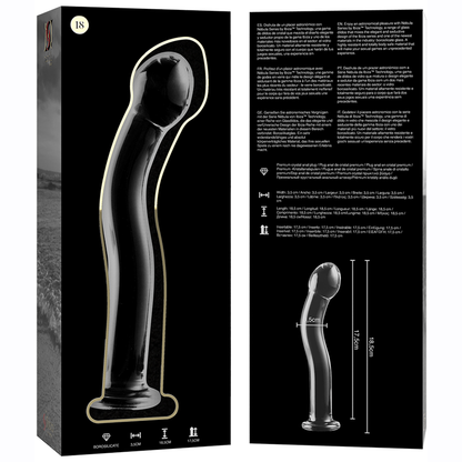 SÉRIE NEBULA DA IBIZA - MODELO 18 DILDO VIDRO BOROSILICADO TRANSPARENTE 18,5 CM -O- 3,5 CM