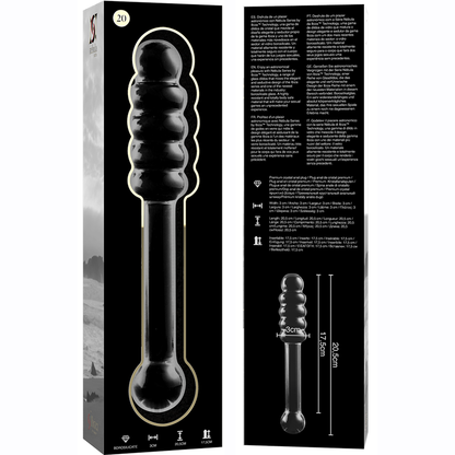 SÉRIE NEBULA DA IBIZA - MODELO 20 DILDO VIDRO BOROSILICADO TRANSPARENTE 20,5 CM -O- 3 CM