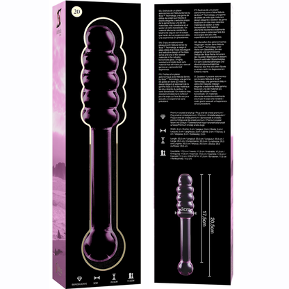 SÉRIE NEBULA DA IBIZA - MODELO 20 DILDO VIDRO BOROSILICADO TRANSPARENTE 20,5 CM -O- 3 CM