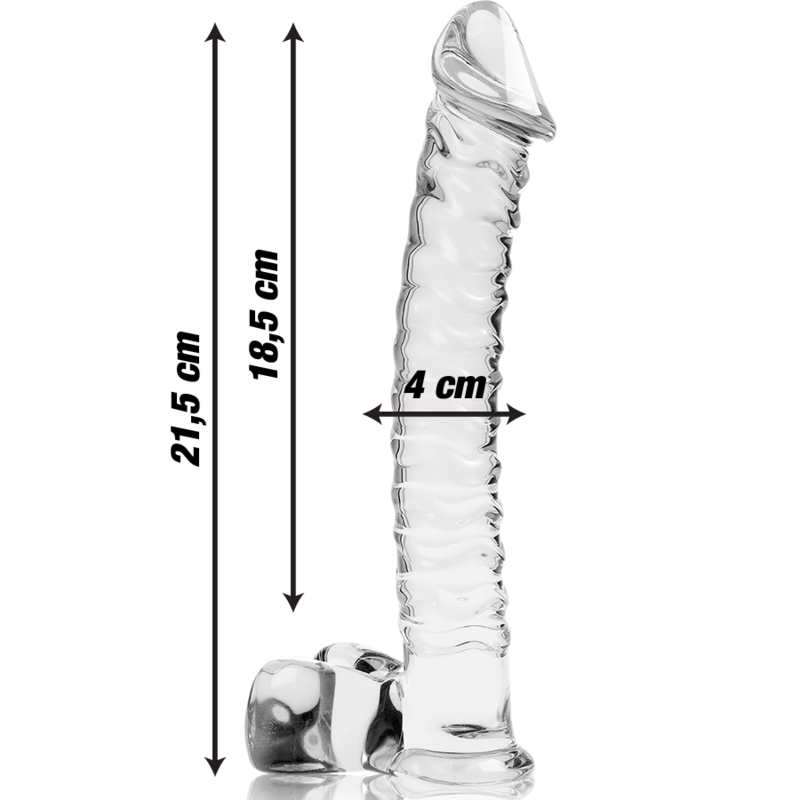 SÉRIE NEBULA DA IBIZA - MODELO 23 DILDO VIDRO BOROSILICADO TRANSPARENTE 21,5 CM -O- 4 CM
