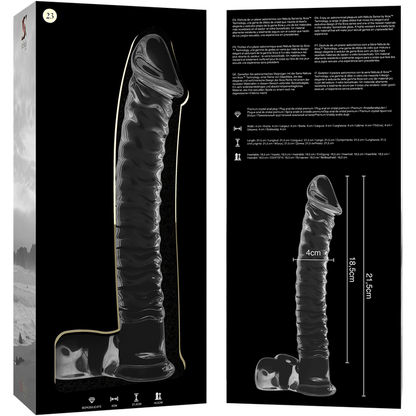 SÉRIE NEBULA DA IBIZA - MODELO 23 DILDO VIDRO BOROSILICADO TRANSPARENTE 21,5 CM -O- 4 CM