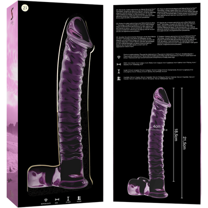 SÉRIE NEBULA DA IBIZA - MODELO 23 DILDO VIDRO BOROSILICADO TRANSPARENTE 21,5 CM -O- 4 CM