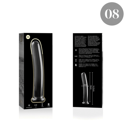 SÉRIE NEBULA DA IBIZA - MODELO 8 DILDO VIDRO BOROSILICADO TRANSPARENTE 14,5 CM -O- 2 CM