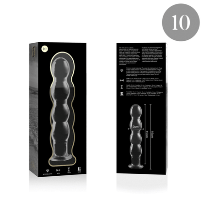 SÉRIE NEBULA DA IBIZA - MODELO 10 DILDO VIDRO BOROSILICADO TRANSPARENTE 16,5 CM -O- 3,5 CM