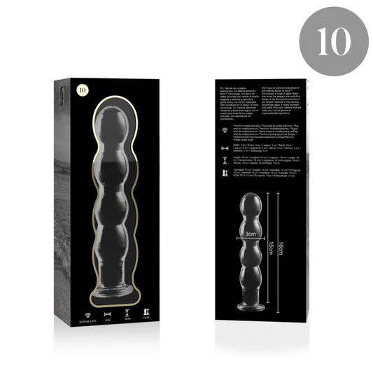 SÉRIE NEBULA DA IBIZA - MODELO 10 DILDO VIDRO BOROSILICADO TRANSPARENTE 16,5 CM -O- 3,5 CM