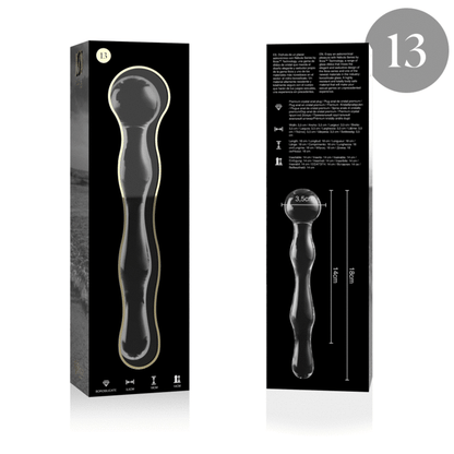 NEBULA SERIE VON IBIZA - MODELL 13 DILDO BOROSILIKATGLAS KLAR 18 CM -O- 3,5 CM