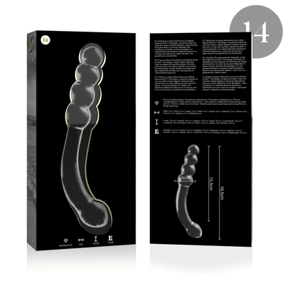 NEBULA SERIE VON IBIZA - MODELL 14 DILDO BOROSILIKATGLAS KLAR 18,5 CM -O- 3 CM