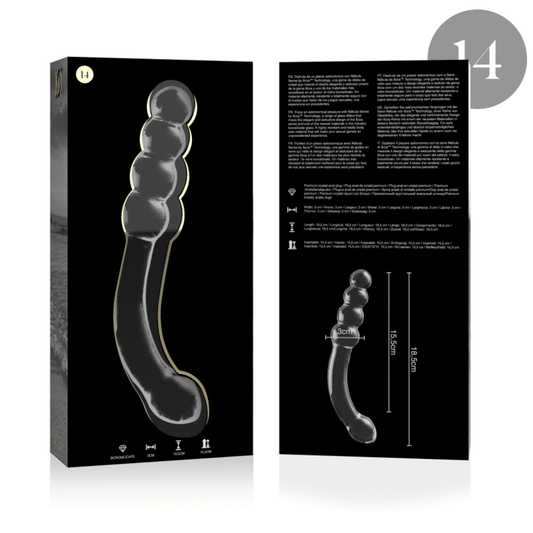 SÉRIE NEBULA DA IBIZA - MODELO 14 DILDO VIDRO BOROSILICADO TRANSPARENTE 18,5 CM -O- 3 CM