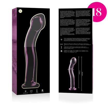 SÉRIE NEBULA DA IBIZA - MODELO 18 DILDO VIDRO BOROSILICADO TRANSPARENTE 18,5 CM -O- 3,5 CM