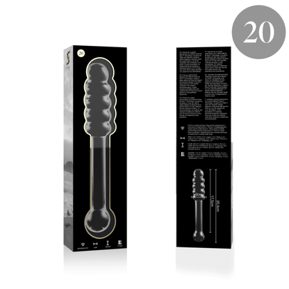SÉRIE NEBULA DA IBIZA - MODELO 20 DILDO VIDRO BOROSILICADO TRANSPARENTE 20,5 CM -O- 3 CM