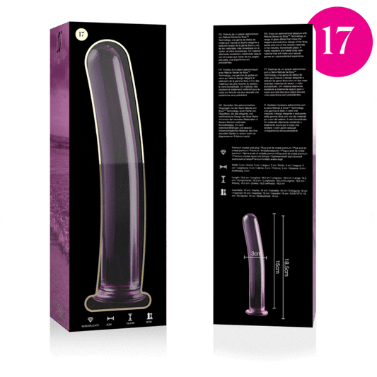 SÉRIE NEBULA DA IBIZA - MODELO 17 DILDO VIDRO BOROSILICADO TRANSPARENTE 18,5 CM -O- 3 CM