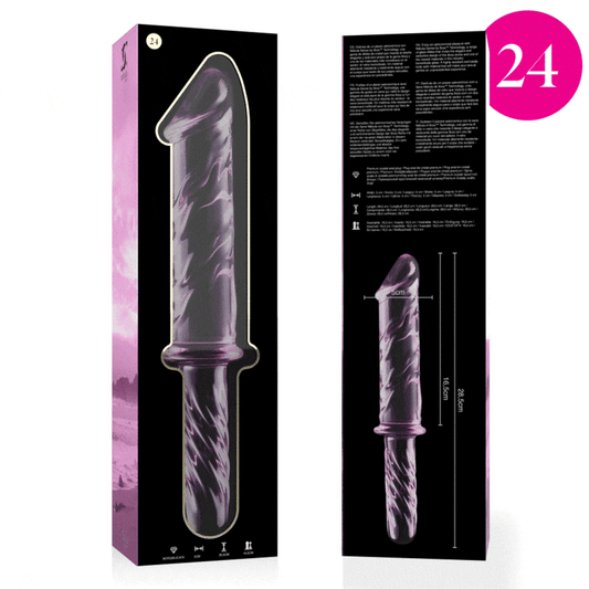 SÉRIE NEBULA DA IBIZA - MODELO 24 DILDO VIDRO BOROSILICADO TRANSPARENTE 28,5 CM -O- 5 CM