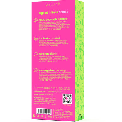B SWISH - BGOOD INFINITE DELUXE VIBRADOR RECARREGÁVEL SILICONE AZUL