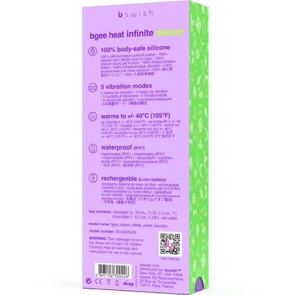 B SWISH - BGEE HEAT INFINITE DELUXE WIEDERAUFLADBARER VIBRATOR AUS LAVENDELSILIKON