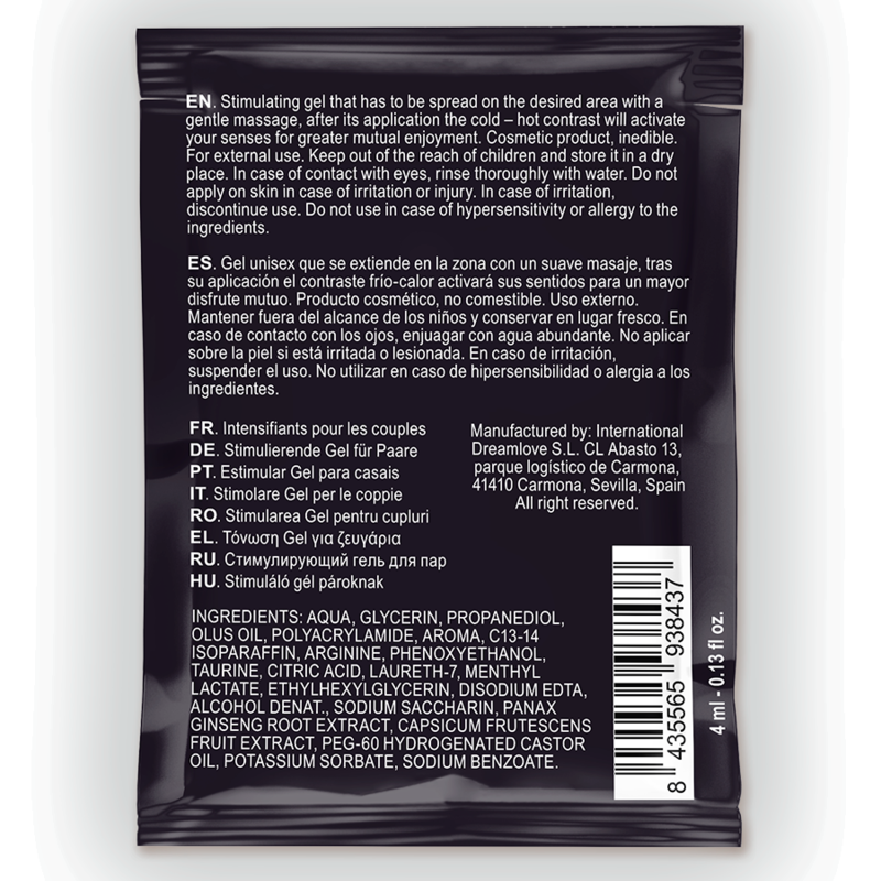 SPARTAN - Potenzsteigerungsgel für Männer mit Heiß-Kalt-Effekt, 100 % VEGAN, 4 ml