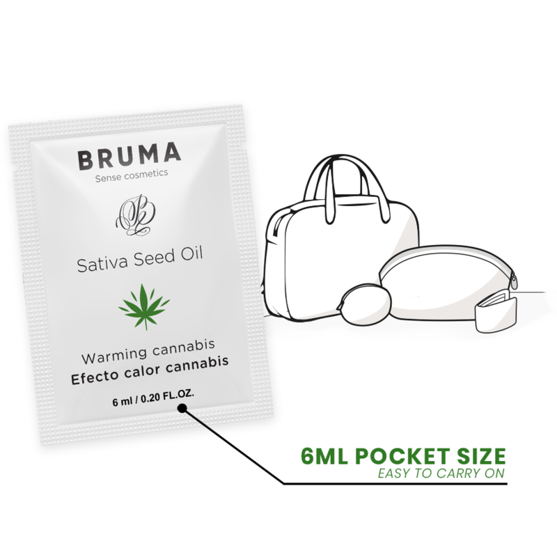 BRUMA - ÓLEO DE SEMENTE DE SATIVA GEL DESLIZANTE SABOR DE CANNABIS AQUECEDOR 6 ML