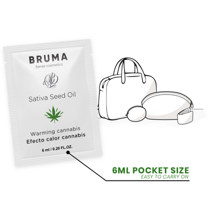 BRUMA - ÓLEO DE SEMENTE DE SATIVA GEL DESLIZANTE SABOR DE CANNABIS AQUECEDOR 6 ML