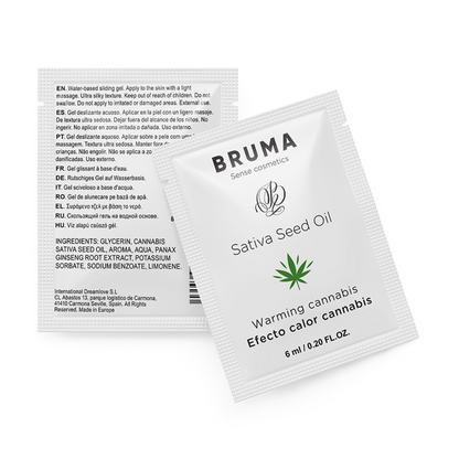 BRUMA - ÓLEO DE SEMENTE DE SATIVA GEL DESLIZANTE SABOR DE CANNABIS AQUECEDOR 6 ML