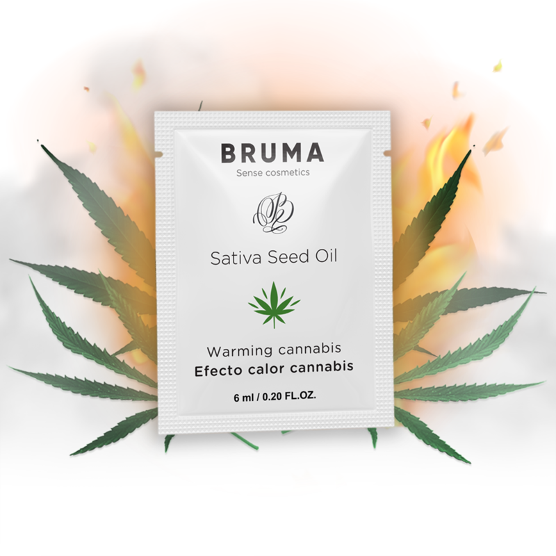 BRUMA - ÓLEO DE SEMENTE DE SATIVA GEL DESLIZANTE SABOR DE CANNABIS AQUECEDOR 6 ML