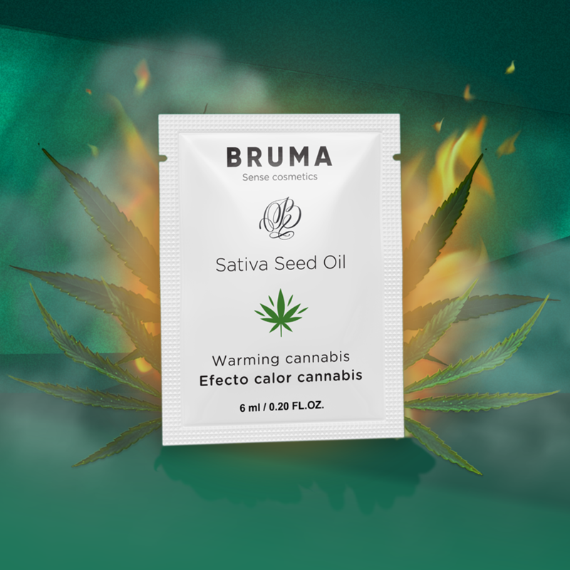 BRUMA - ÓLEO DE SEMENTE DE SATIVA GEL DESLIZANTE SABOR DE CANNABIS AQUECEDOR 6 ML