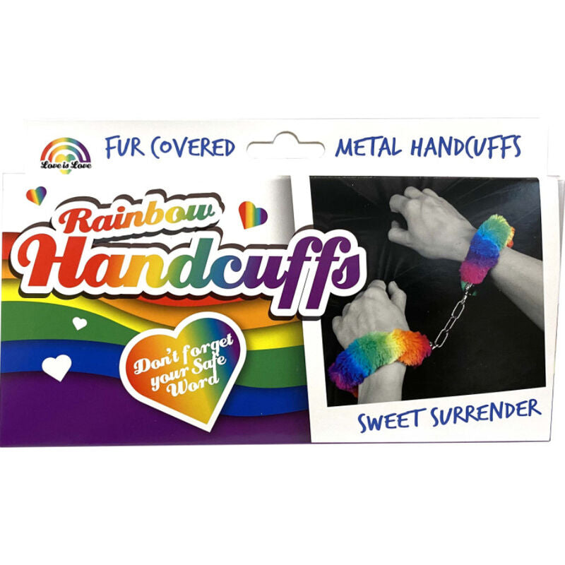 SPENCER &amp; FLEETWOOD - HANDSCHELLEN AUS METALL MIT REGENBOGENFUTTER