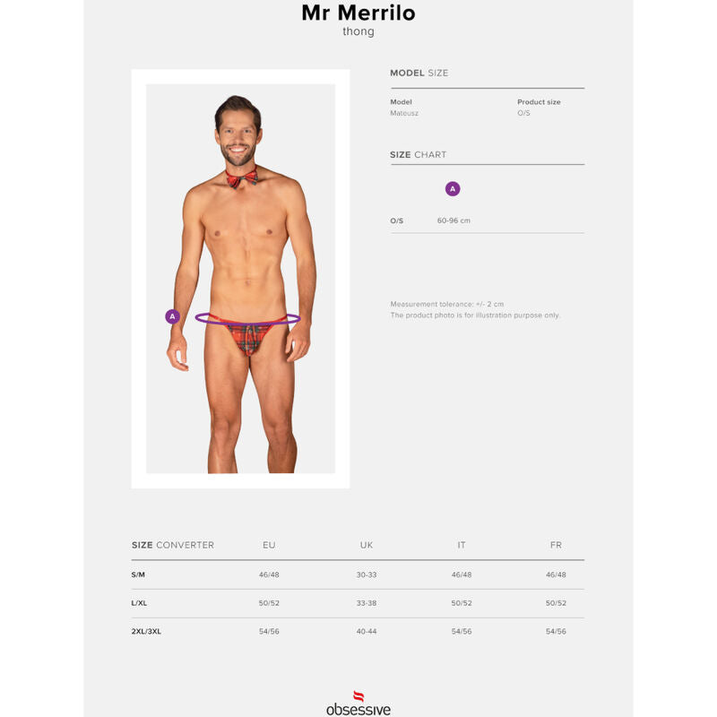 OBSESSIVE - MS MERRILO TANGA E GRAVATA BORBOLETA TAMANHO ÚNICO