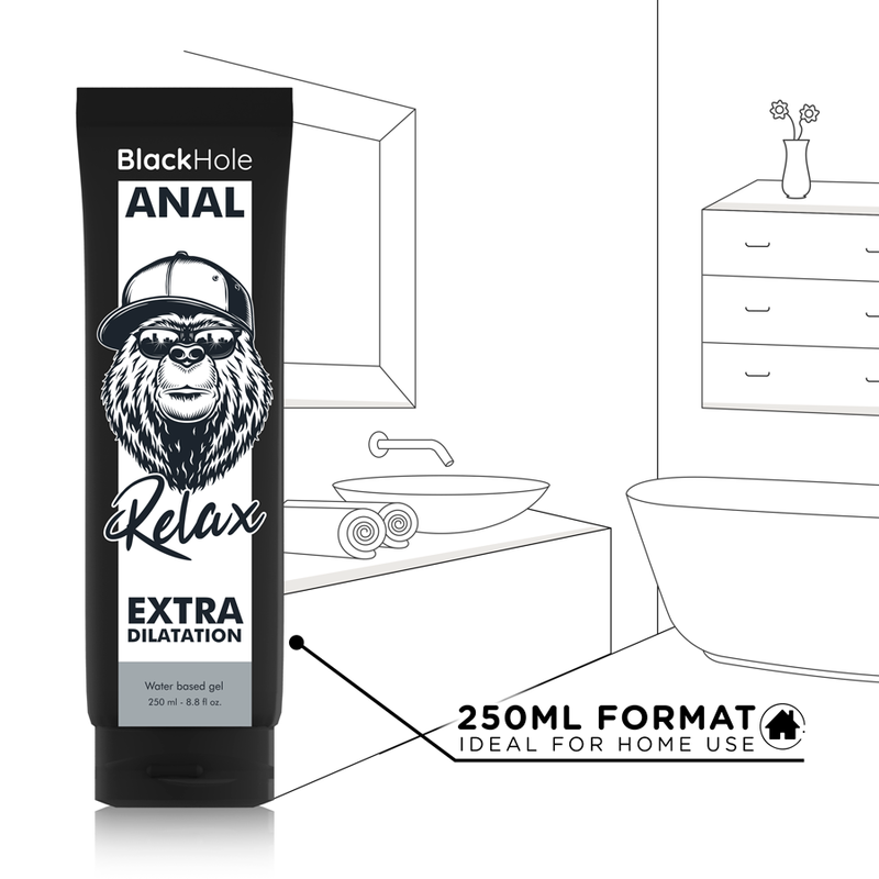 BLACK HOLE - GEL BASE DILATAÇÃO ANAL 250 ML