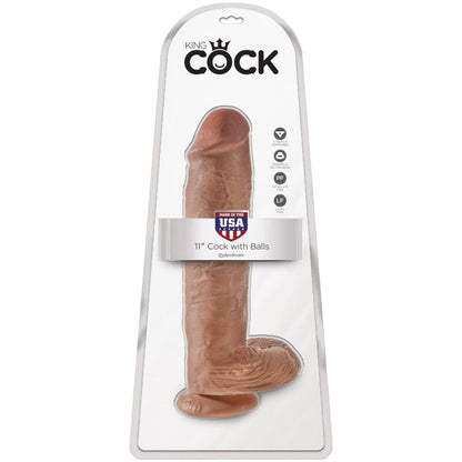 KING COCK - PÊNIS REALISTA COM BOLAS 22,6 CM CARAMELO