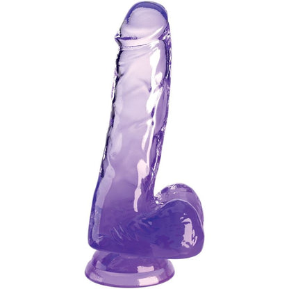 KING COCK - PÊNIS REALISTA CLARO COM BOLAS 13,5 CM ROXO