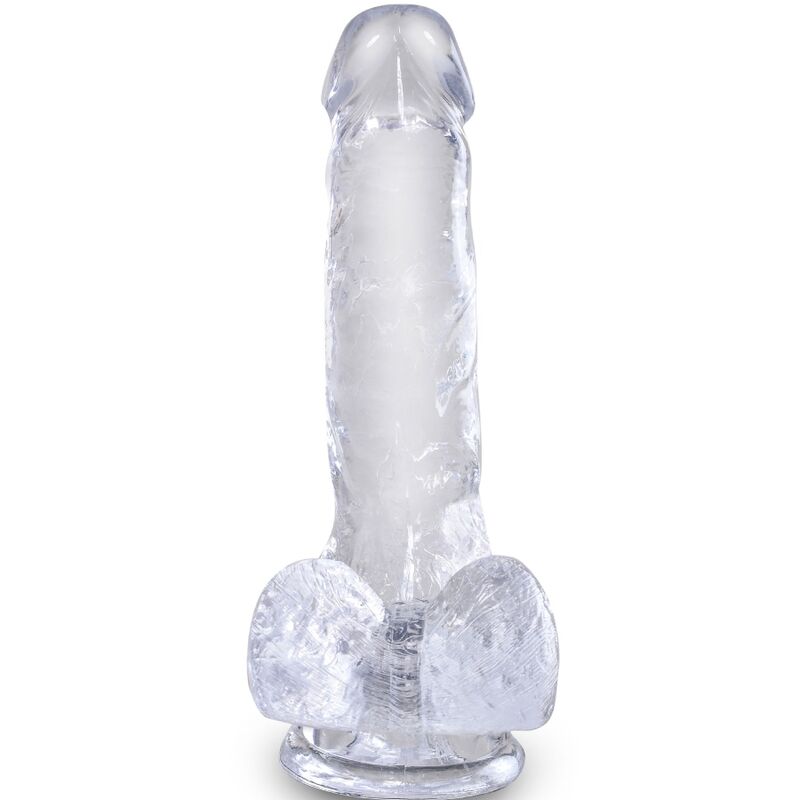 KING COCK - KLARER REALISTISCHER PENIS MIT HODEN 13,5 CM TRANSPARENT