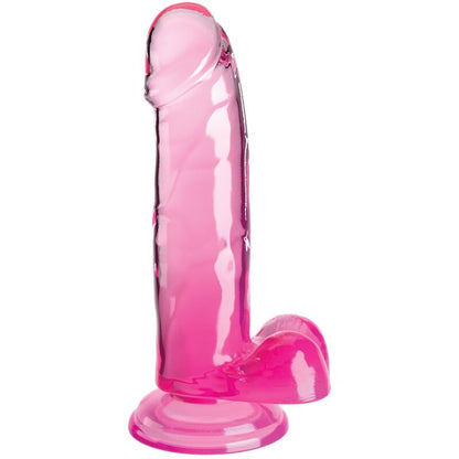 KING COCK - PÊNIS REALISTA CLARO COM BOLAS 15,2 CM ROSA