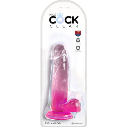 KING COCK - PÊNIS REALISTA CLARO COM BOLAS 15,2 CM ROSA