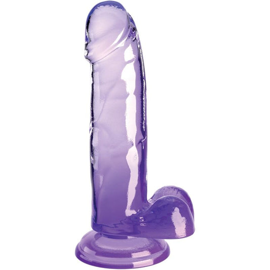 KING COCK - PÊNIS REALISTA CLARO COM BOLAS 15,2 CM ROXO
