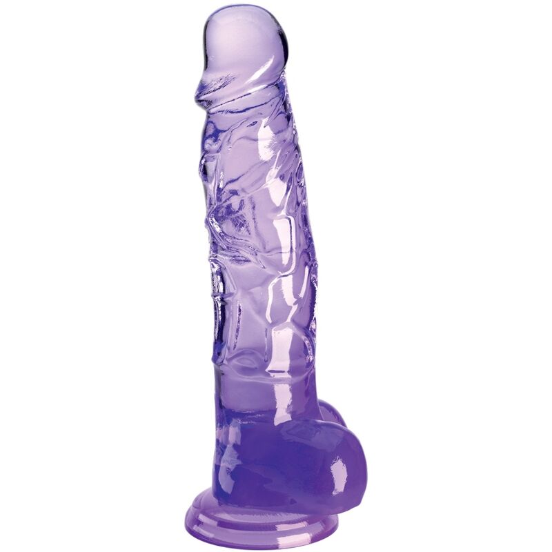 KING COCK - PÊNIS REALISTA CLARO COM BOLAS 16,5 CM ROXO