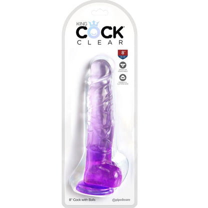 KING COCK - PÊNIS REALISTA CLARO COM BOLAS 16,5 CM ROXO