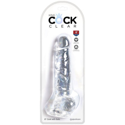 KING COCK - KLARER REALISTISCHER PENIS MIT HODEN 16,5 CM TRANSPARENT