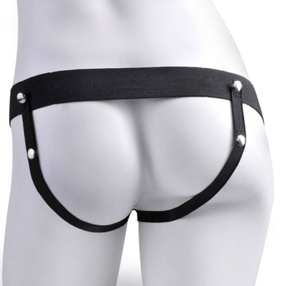 FETISH FANTASY SERIES - VERSTELLBARER HARNESS REALISTISCHER PENIS MIT KUGELN, WIEDERAUFLADBAR UND VIBRATOR 17,8 CM