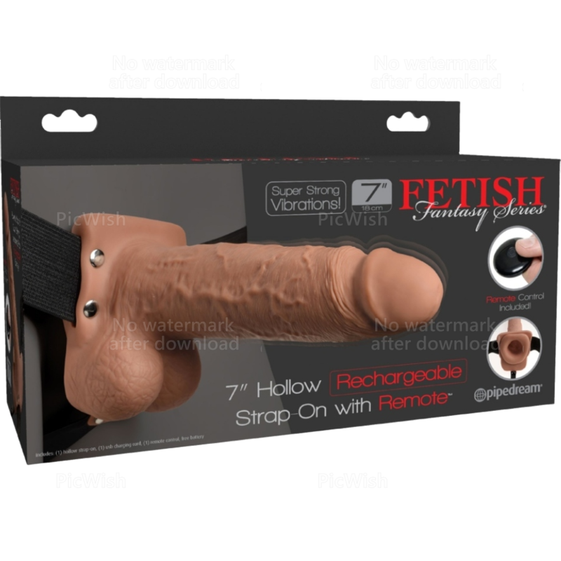 FETISH FANTASY SERIES - VERSTELLBARER HARNESS REALISTISCHER PENIS MIT KUGELN, WIEDERAUFLADBAR UND VIBRATOR 17,8 CM