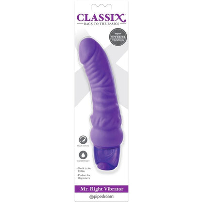 CLASSIX - DILDO VIBRATÓRIO MR. RIGHT MULTI-VELOCIDADE 15,5 CM ROXO
