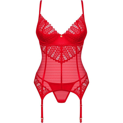 OBSESSIVE - CORSETE E TANGA INGRIDIA VERMELHO XS/S
