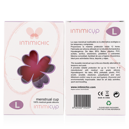 INTIMICHIC - MENSTRUAL CUP MEDICAL GRADE SILICONE - SIZE S