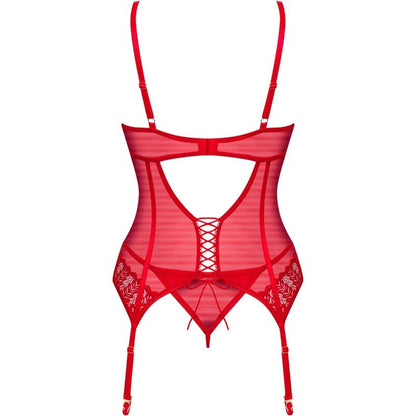 OBSESSIVE - CORSETE E TANGA INGRIDIA VERMELHO XS/S